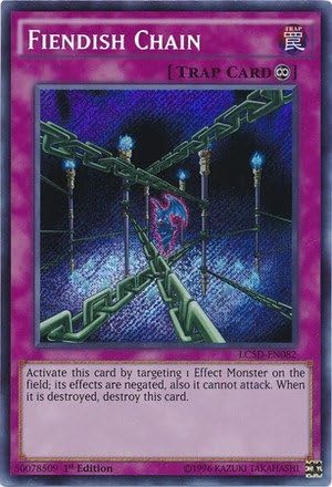 YU-GI-OH! - Fiendish Chain (LC5D-EN082) - Legendary Collection 5D's Mega Pack - 1st Edition - Secret Rare
