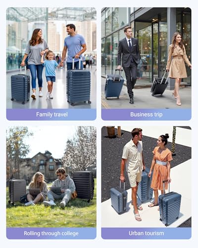 LIGHT FLIGHT Sets de equipaje expandibles de 3 piezas, maletas rígidas, Azul real