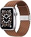Produktbild VeveXiao Nylon Armband Kompatibel mit Apple Watch SE-Band 38mm 40mm Damen Herren, verstellbares geflochtenes Solo Loop elastisches Sportarmband für iWatch Serie 6/5/4/3/2/1 (Braun, 38/40mm)