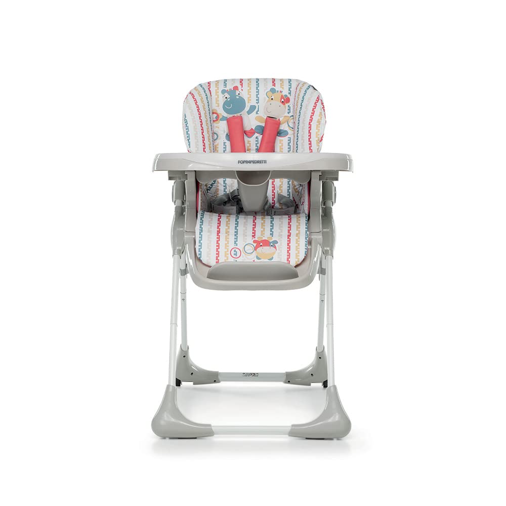 Foppapedretti Seggiolone Meeting, bambini da 6 mesi a 3 anni (fino a 15 Kg), Seduta/Poggiapiedi/Schienale Regolabili, Cesto Porta Oggetti, Stabile e Confortevole, con Imbottitura Lavabile, Circus