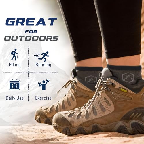 CloudLine Merino Wool Running Socks for Men and Women - Ankle, Thin, Anti-Blister, Moisture Wicking, Made in USA - 1 Pair4