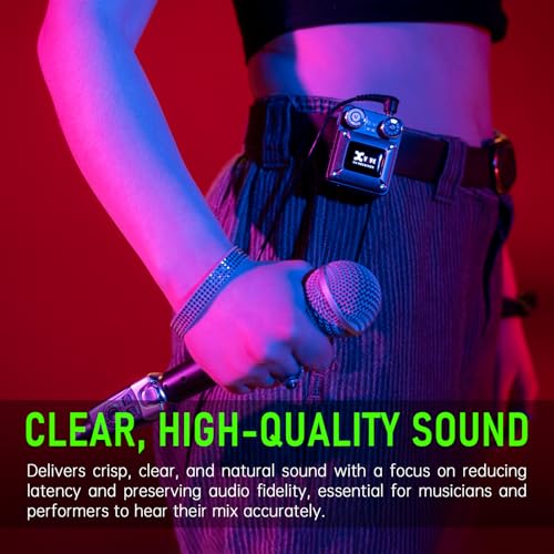 xvive u4 wireless in-ear monitor system professional iem system transmitter and beltpack receiver for studio band rehearsallive performance u4