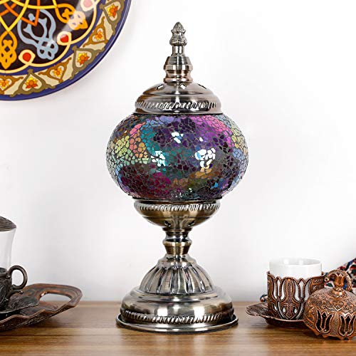 Mosaic Table Lamp Marrakech Handmade Turkish Mosaic Glass Bedside Table Lamp Moroccan Lantern Desk Table Lamp For Bedroom,Living Room, Coffee Table #TOP2