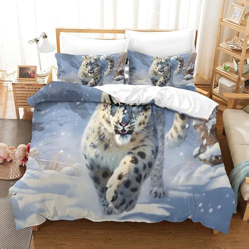Parure de lit animaux sauvages déco de chambre fille thème nature et aventure 140x200cm