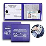 JOYCOURT 2PCS Car Registration and Insurance Card Holder, Waterproof Car Glove Document Box Organizer with Closure, Universal Vehicle Essential Interior Accessories for Most Cars, Trucks, SUVs