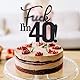 VIKY® Tortendeko 40 Geburtstag Frau Mann, 40. Kuchendeko Geburtstage, Glitter Torte Deko 40. Geburtstags, Cake Topper Geburtstag 40, Kuchendeko Geburtstaeg Schwarz, 40 Geburtstags Party Kuchen Deko