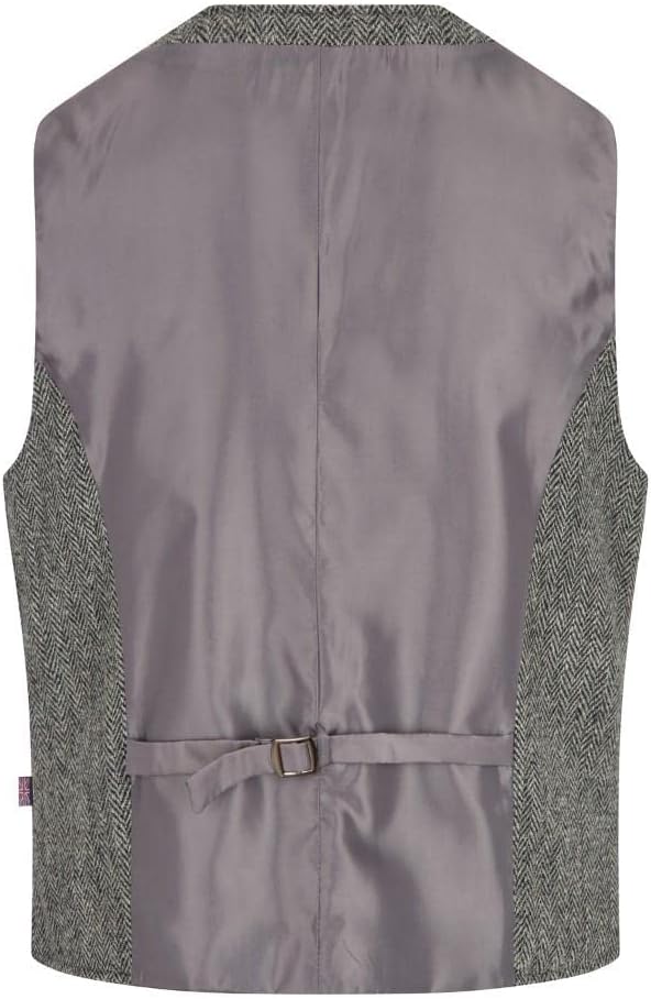 Walker and Hawkes Men's Harris Tweed Dalson Waistcoat - Tweed Vest Made from Virgin Wool with Cinch Adjuster, Regular Fit