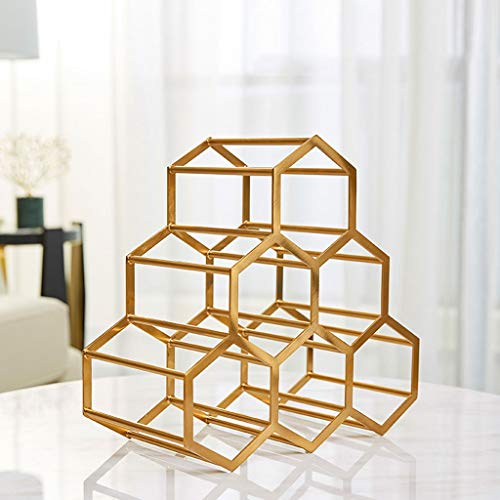 Soporte metálico para botellas de vino en forma panal miniatura 5