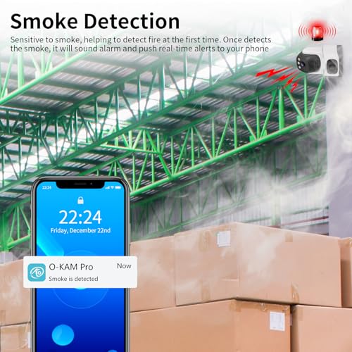 Image of VSTARCAM Indoor Security Camera with Smoke Detection, 2K UHD Smoke Detector Camera, Motion Detection, Auto Tracking, Color Night Vision, 2-Way Audio, Cloud & SD Card Storage(up to 256GB)