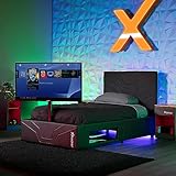 X Rocker Oracle Gaming Bed with TV Mount, Vegan Leather and Durable Metal Frame, 7000401, 82.3' x 41.3' x 42.5', Twin, Black