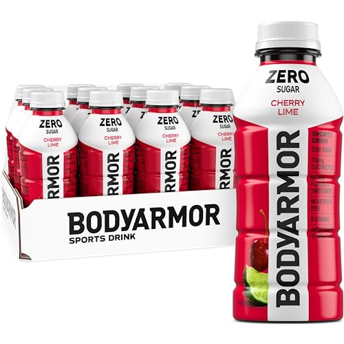 Image of BODYARMOR ZERO Sugar Cherry Lime Electrolyte Drink, Natural Flavors, 16 Fl Oz Bottles (12 Pack), B Vitamins & Antioxidants Sugar Free Hydration