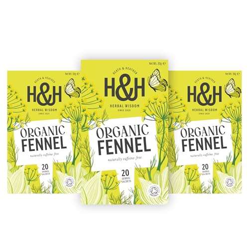 Heath & Heather Organic Fennel Tea Bags 3-Pack Gift Set | Natural Fennel Tea Infusion | Made from 100% Organic Fennel