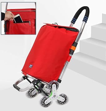 foldable shopping trolley Cart with wheels Folding Shopping Trolley Cart Shopping Cart ,Foldable Shopping Trolley On 3 + 3 Wheels, Lightweight Shopping Cart With Insulated Bag, 50kg Large Capacity