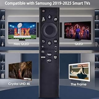Voice Remote for Samsung Smart TV,Replacement Control for Frame TV,for All 2019 to 2025 Samsung Crystal/UHD/QLED/NEO QLED/ 4K 8K Smart TVs,No Solarcell,BN59-01385A
