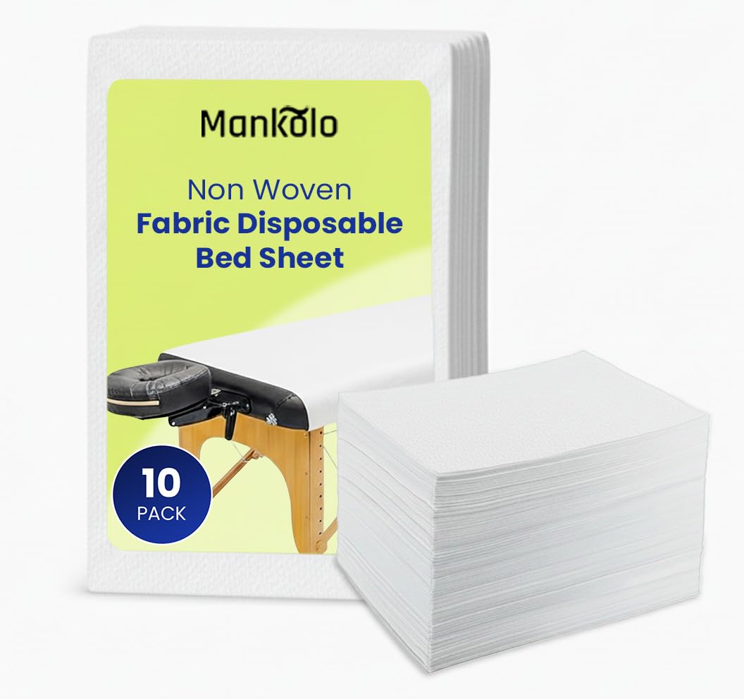 Non Woven Fabric Disposable Bed Sheet for Hospital & Spa Use ( Pack of 10) - Oil Proof Massage Sheet for Facial Bed for Parlour - Disposable Sheets for Patients (180cm X 80cm) - ,White