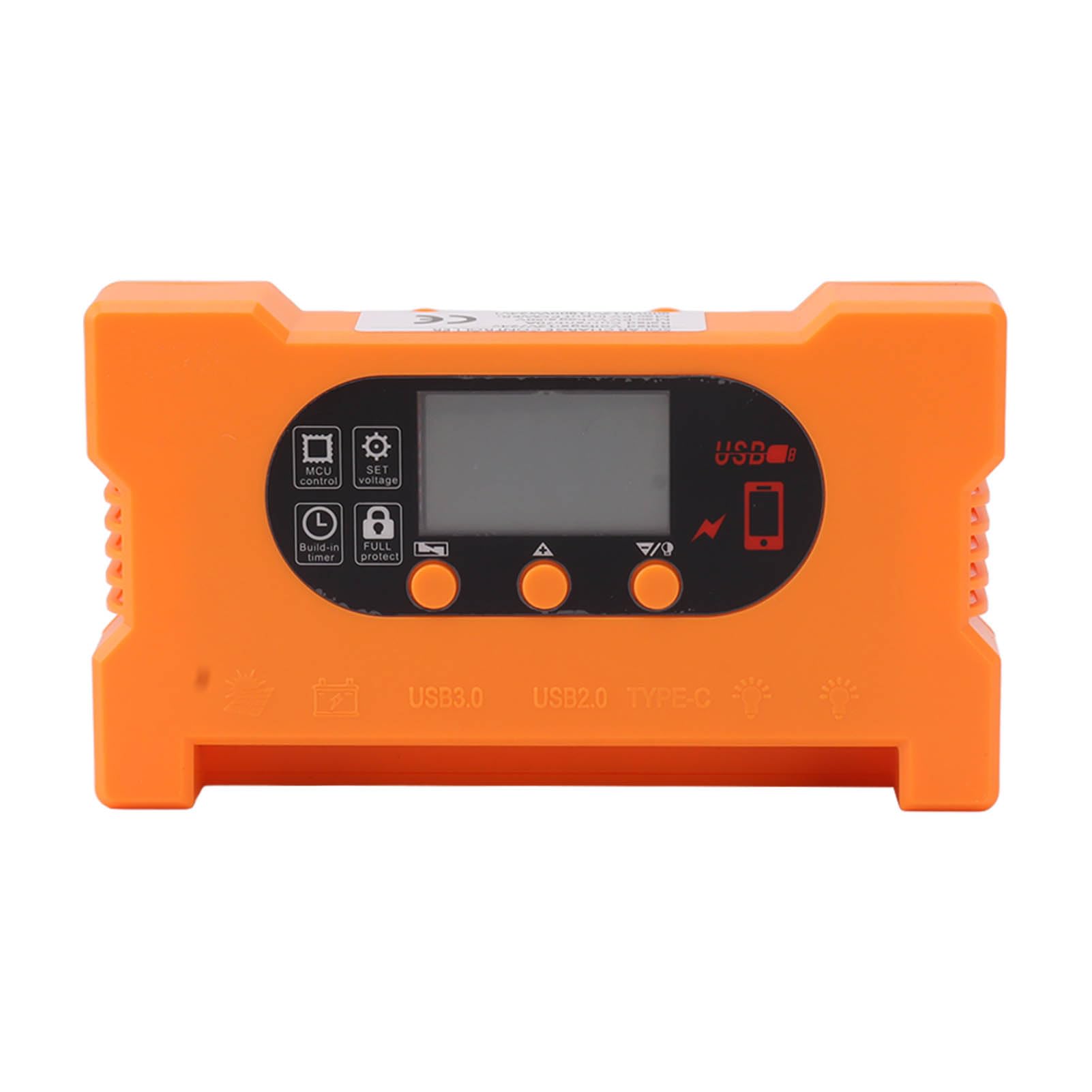 Solar Charge Controller 12V 24V, Solar Panel Battery Regulator with LCD Display, Dual USB Type C Fast Charging, Intelligent Solar Controller for Li Ion Battery Pack, Overload Prote (10A)