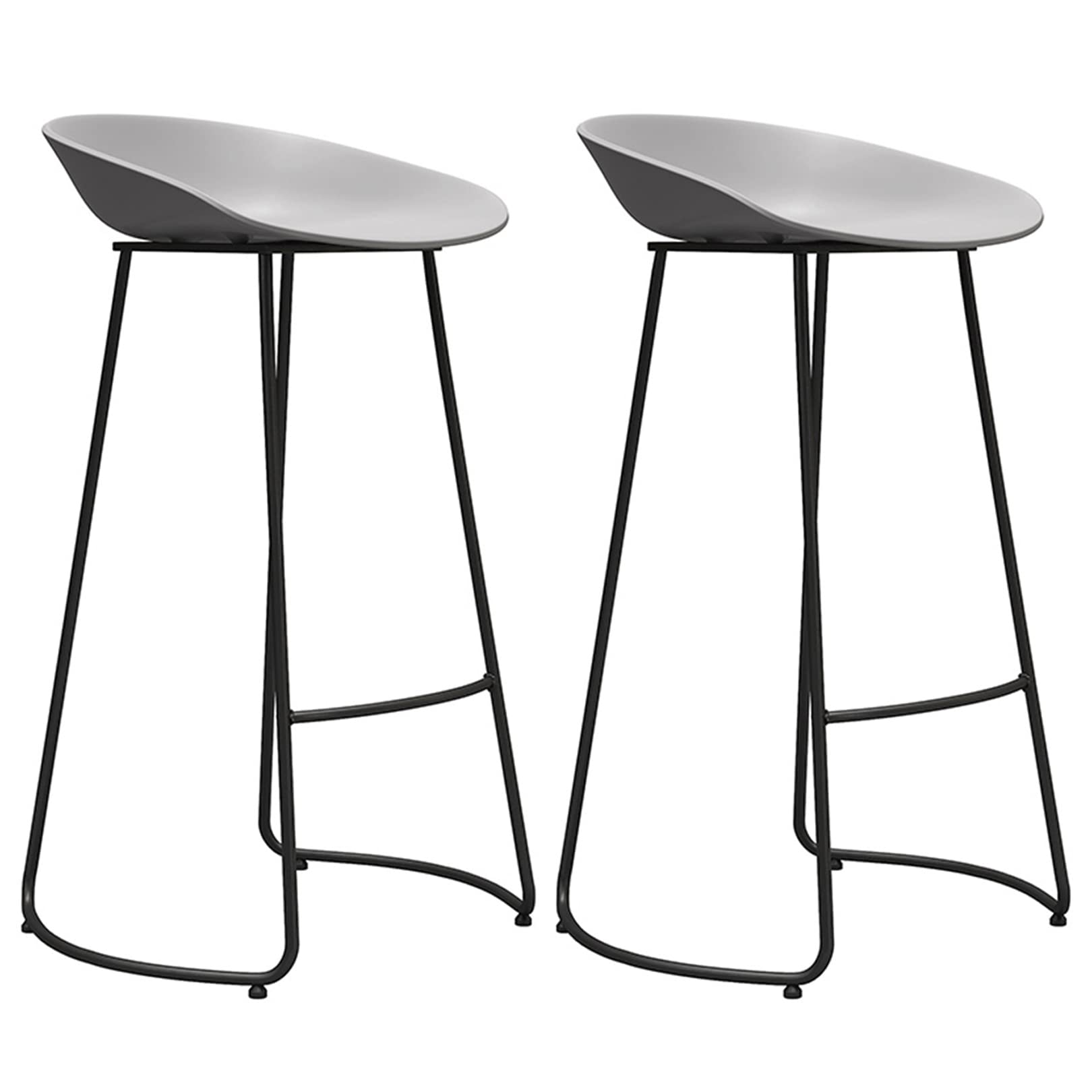 Tabourets de bar gris 75cm sans dossier pour comptoir de cuisine et pub