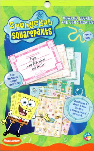 Diplômes d'encouragement Bob l'Éponge avec gommettes pour stimuler l'apprentissage des enfants