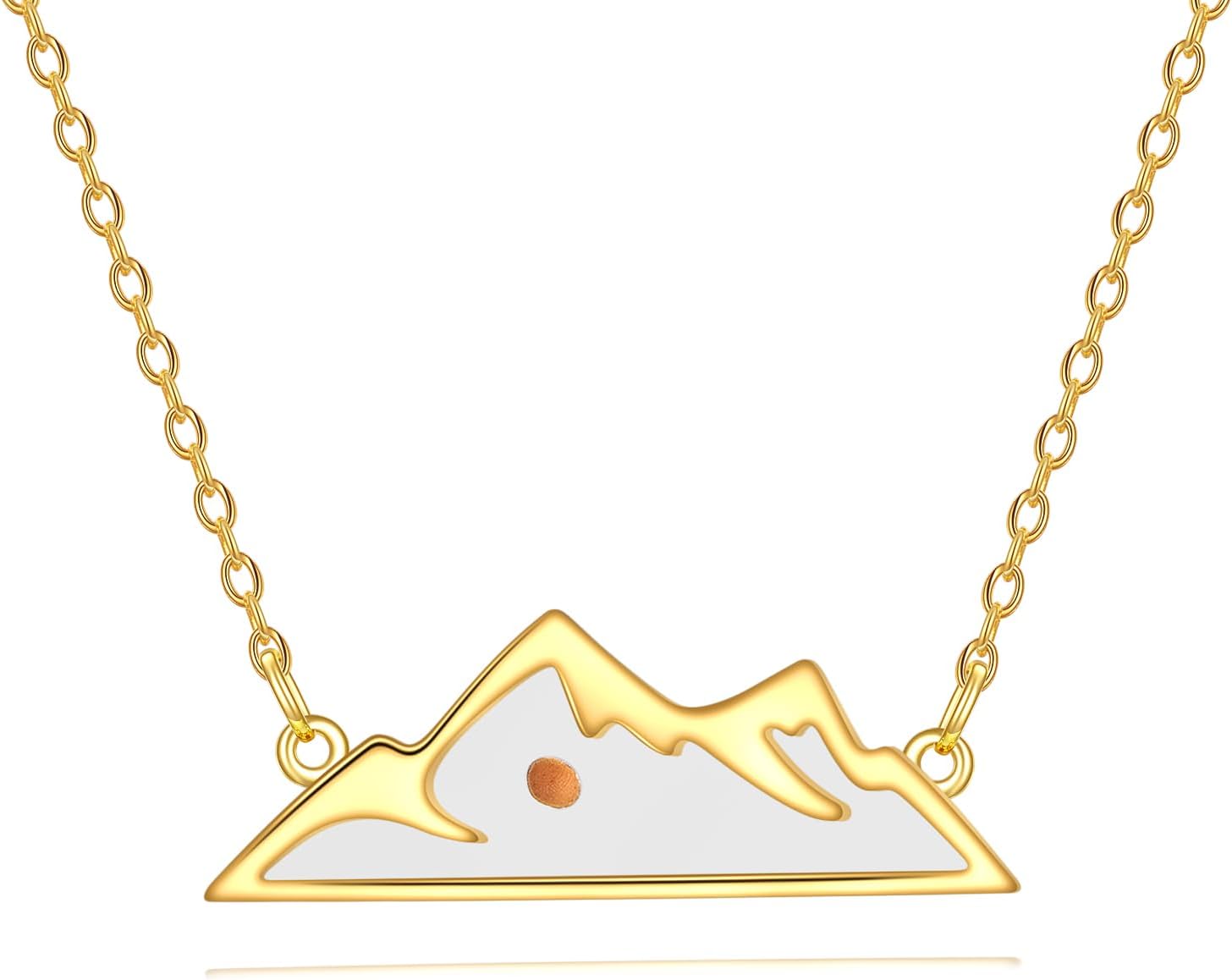 VONALA 925 Sterling silver Mountain Mustard Seed Jewelry Blue Opal Faith Move Mountains Necklace Gift for Christian