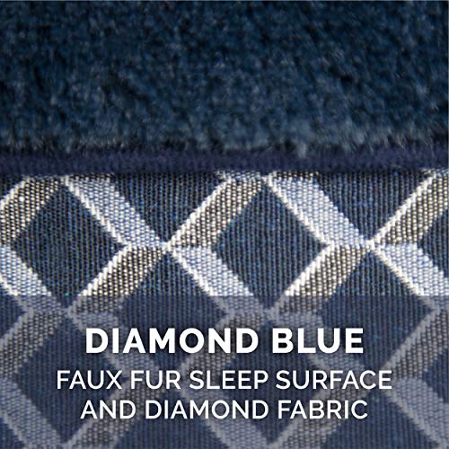 Furhaven Medium Memory Foam Dog Bed Comfy Couch Plush & Decor Sofa-Style W/ Removable Washable Cover - Diamond Blue, Medium #TOP5