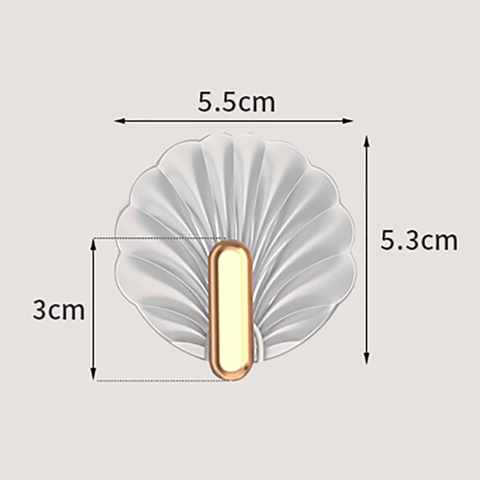 Ganchos adhesivos de pared, paquete de 8 ganchos de pared para baño o cocina, ganchos decorativos de pared para colgar, ganchos autoadhesivos sin perforación, forma de carcasa impermeable, 8 unidades