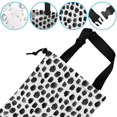 Image of Car Trash Bag Hanging Black Dots Car Trash Can Waterproof Garbage Bag Hanging for Car Back Seat