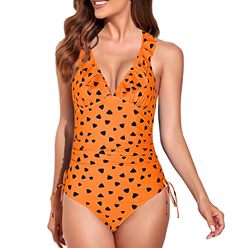 Maillot de bain gainant une pièce orange pour une silhouette sculptée