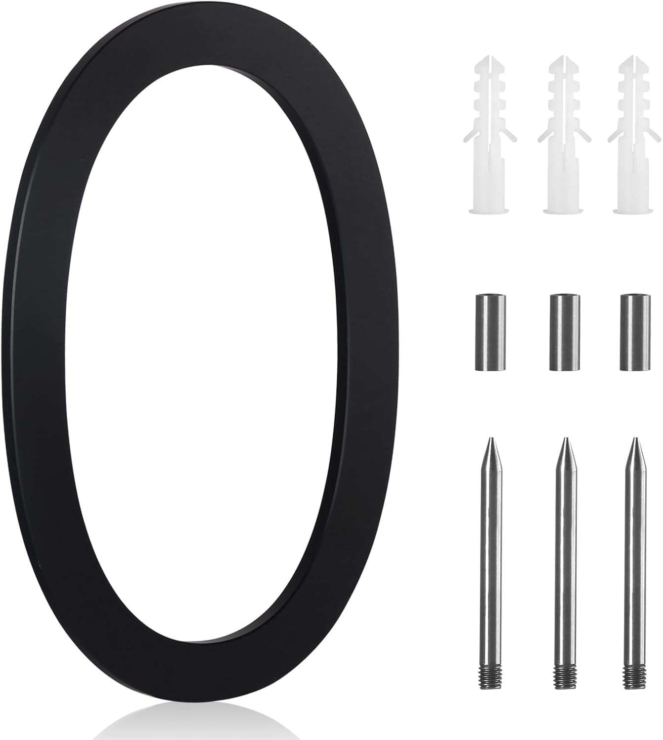 10 Inch Modern House Numbers For Outside,Metal Large house Numbers for Outside, Large Address Numbers For House Black Outdoor Floating Flush Mount Vertical Horizontal Aluminum Home Address Numbers 0