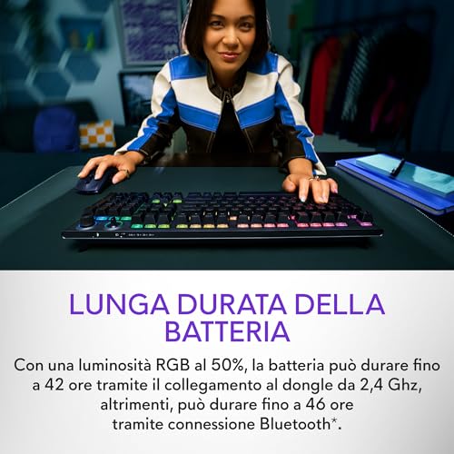 AW920K Tastiera Tri-Mode Wireless Gaming – Connettività Tri-Mode, Retroilluminazione AlienFX RGB, Switch CHERRY MX Red, Ricarica Magnetica, Qwerty Dark Side of the Moon - Tastiera gaming - Immagine 4