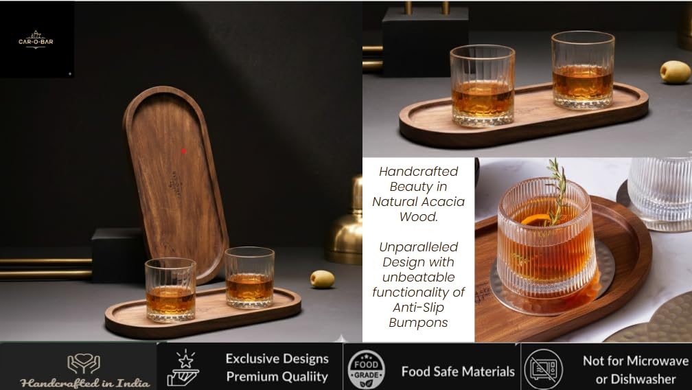Car-O-Bar Premium Wooden Serving Tray/Platter | Mahogany Finish |Brown Tray for Dining & Coffee Table | Platter for Serving Tea, Cakes, Snacks, Breakfast & Home Décor Car-O-Bar Premium Wooden Serving Tray/Platter | Mahogany Finish |Brown Tray for Dining & Coffee Table | Platter for Serving Tea, Cakes, Snacks, Breakfast & Home Décor
