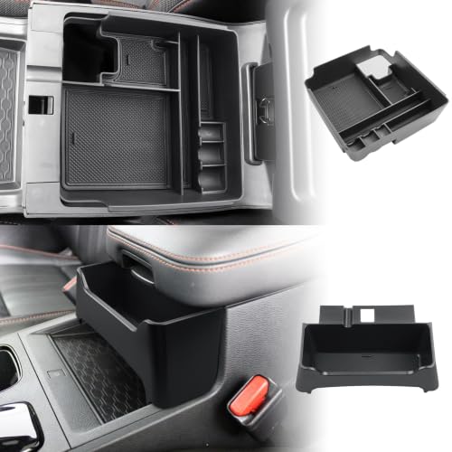 Image of CDEFG 2Pcs for 2022-2026 Nissan Frontier Center Console Organizer Tray | for 2022-2025 2026 Nissan Frontier (S /SV /Pro-X /Pro-4X /SL) Accessories Middle Console Tray & Armrest Hanging Storage Box