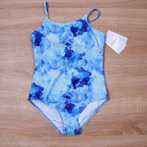 Image of Girls One Piece Swimsuit with Cover Up Wrap Skirt Set Teen Girl Tropical Two Piece Bathing Suit Beach Surf Swimwear