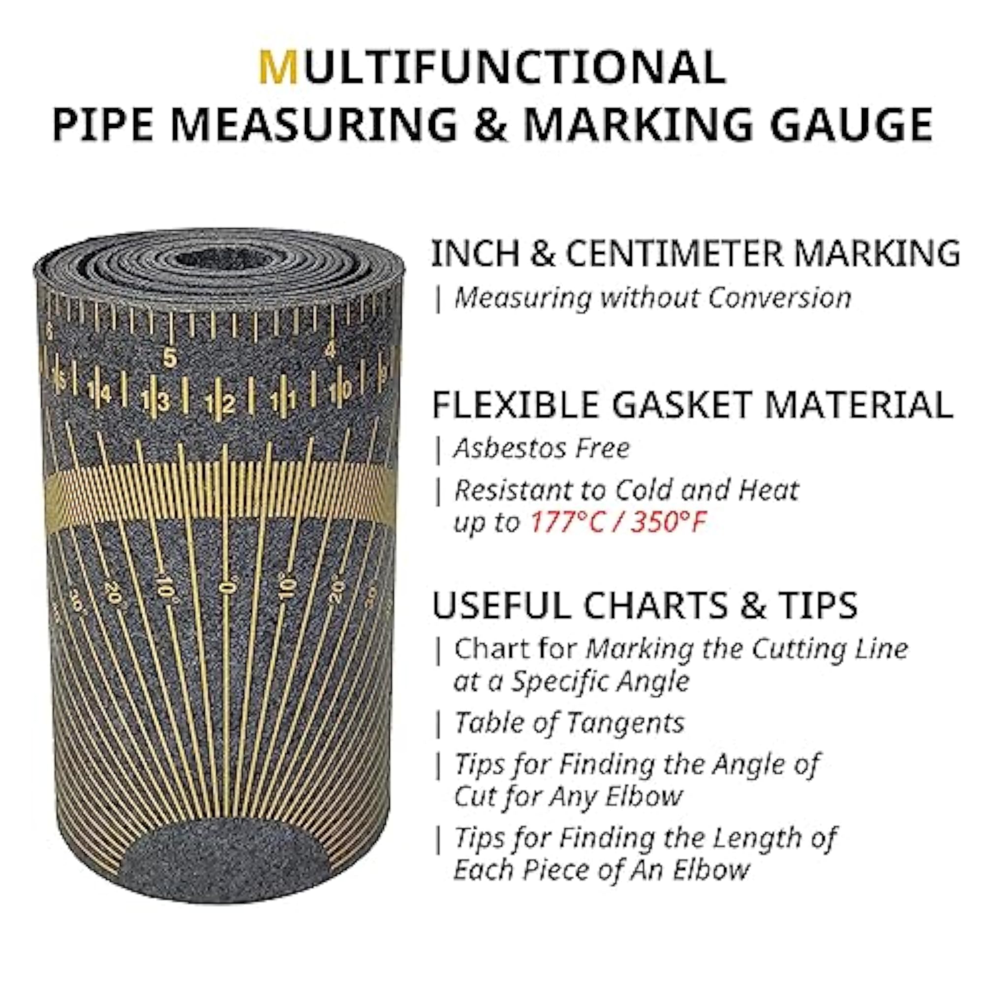 Pipe Wrap Around, Grey Pipe Measuring Tool