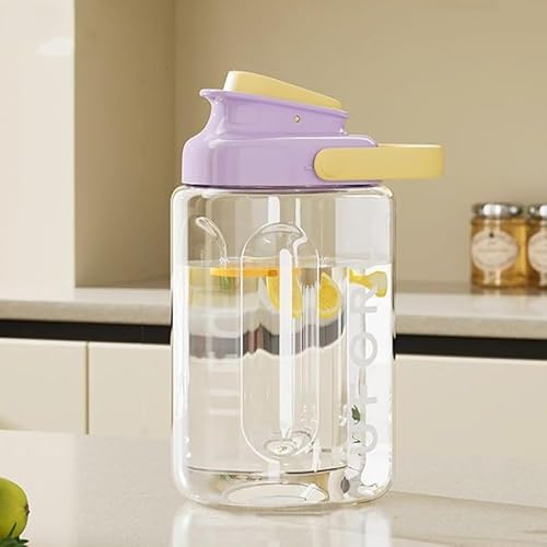 ZLBYXLU冷水ピッチャー 冷水 ポット 3.5L 冷水ボトル 冷蔵庫ポット 横置き -20から100度 透明 蓋付き 密封性がよい 耐熱 漏れない 広口 洗いやすい フルーツティー 麦茶 ウォーター ビール 家庭 業務用 飲料容器 夏 アウトドア (A