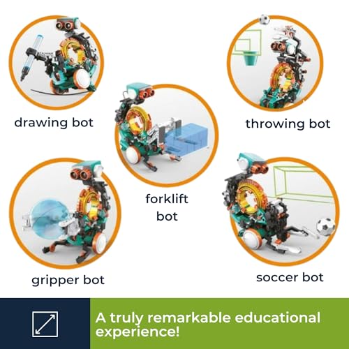 Robot educativo 5 en 1 para aprender programación y set de construcción STEM mecánico 5