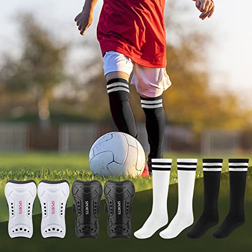 Soccer Shin Guards for Kids Youth, Shin Pads and Long Soccer Socks for Shoe Size 30-37 Boys Girls Toddler Children Teenagers,for Football Games, Soccer Equipment(Size:2 Pairs Shin Guards & Socks) by Skybiubiu - Image 4