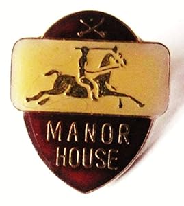 Manor House Wappen Polo Pin Burgunderrot-Gold