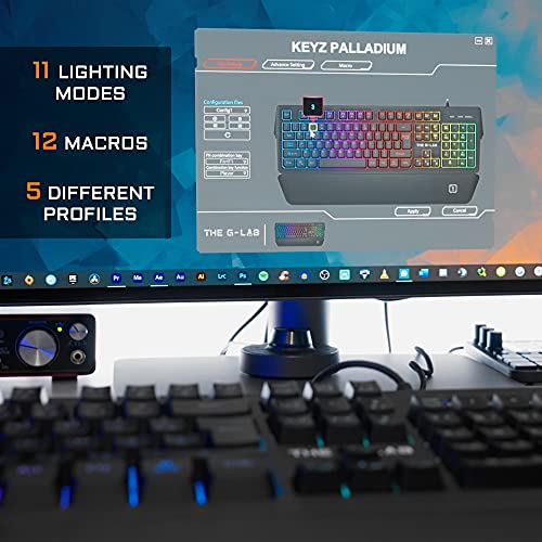 G-Lab Keyz Palladium Wired Usb Qwerty Gaming Keyboard - Multicolor Rgb Led Backlit Gaming Keyboard, Magnetic Wrist Rest, 26 Anti-Ghosting Keys, Durable - Pc And Consoles Ps5 (Black) #TOP4