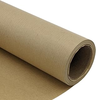 Ofelia & Co. Ribbed Kraft Wrapping Paper Roll Brown - 24” Wide by 30' (360”) Long, Proudly Canadian, Perfect for Gift Wrapping for Birthday, Wedding, Holiday, Christmas and All Decorations