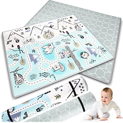 Nukido Spielmatte Doppelseitige Krabbelmatte Baby Krabbeldecke Matte Bodenmatratze Kinderzimmer...