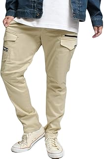 [ワン カラーズ] カーゴパンツ メンズ 大きいサイズ ストレッチ 立体裁断 レギュラーシルエット ワークパンツ