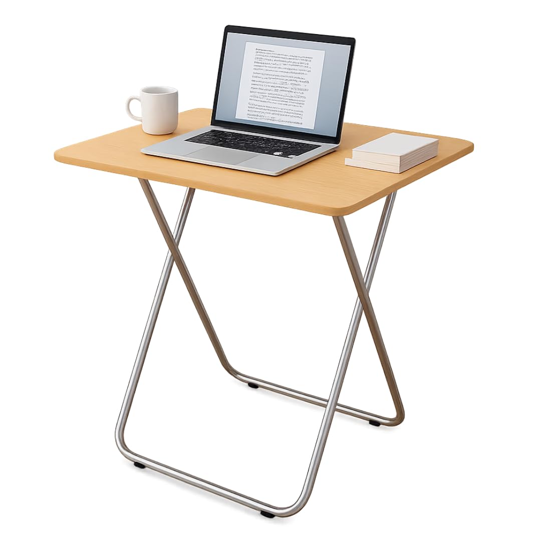 Generico Tavolo Pieghevole Quadrato - 80x80x70cm, Tavolo Salvaspazio Scrivania In Legno e Metallo, Per Computer, Pc, Pranzo, Ospiti, Ufficio -MH67803