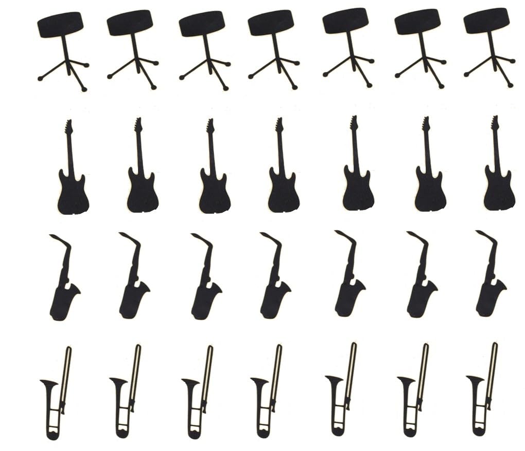 Musical Instruments Notes Collection (Musical Instruments Vinyl Stickers - Black)