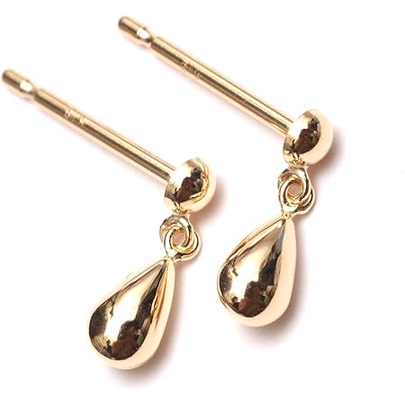 Amazon A Un Jewelry セカンドピアス 雫 軸太 12ｍｍ 華奢 シンプル スタッドピアス つけっぱなし 金属アレルギー レディース Made In Japan 揺れる雫 K18yg ピアス 通販