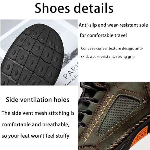 Mens Work Shoes, Men's Casual Leather Handmade Non-Slip Arch Support Loafers,Mens Slip On Shoes4