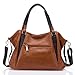 UTAKE Women Handbags Leather Handbags Shoulder Bag Lichi Grain PU Leather Tote Bag UT04 Brown