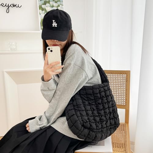Bolso tipo Tote acolchado de nylon ligero para mujer miniatura 4