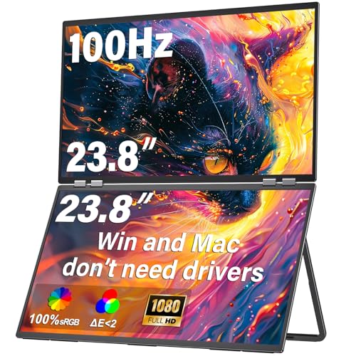 InnoView 23.8" FHD Dual Portable Monitor 1920x1080P 100% sRGB -