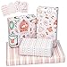 RUSPEPA Hoja De Papel Para Envolver Con Etiquetas De Regalo - Doblado En Plano - 4 Diseños Diferentes De Babyshower Para Niña - (30,1 Pies Cuadrados) - 70 cm X 1 m Por Hoja