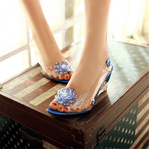 MFairy Wedge Heel Jelly Shoes Spring/Summer Low Heel Sandals3